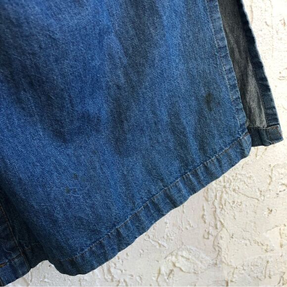 Vintage Western Blue Maxi Dress with Brown Accents - Picture 8 of 11